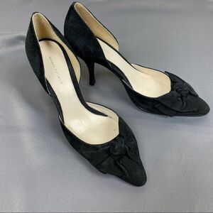 Banana Republic Suede Bow Toe D’Orsay Heels Black